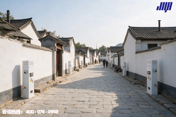 駱駝灣房車(chē)營(yíng)地周邊太行山村風(fēng)光，白墻灰瓦民居
